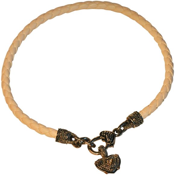 2PCS,  LEATHER NECKLACE WITH SILVER HEART ENHANCER - Picture 6 of 8